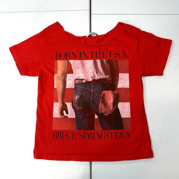 DAYDREAMER Bruce Springsteen Born In The USA Off The Shoulder Tee red size Small - Picture 4 of 8